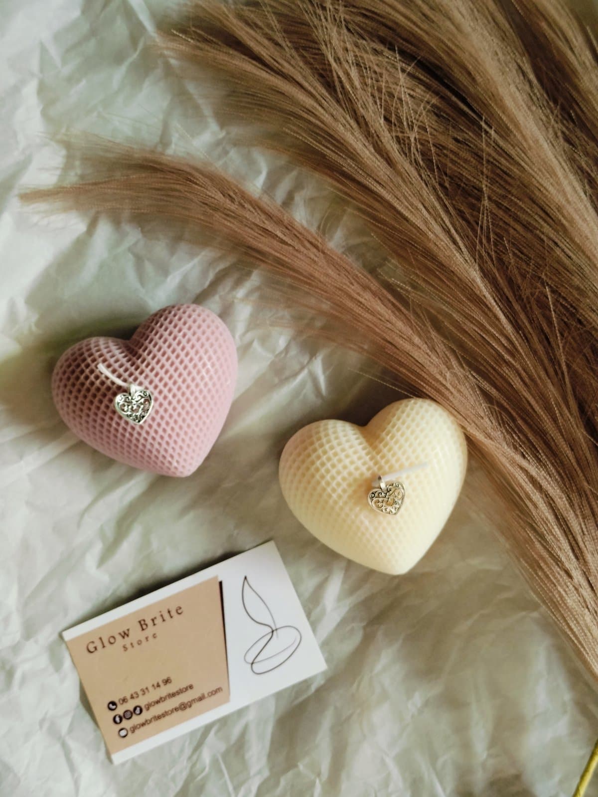 Bougie sculpturale en forme de coeur romantique