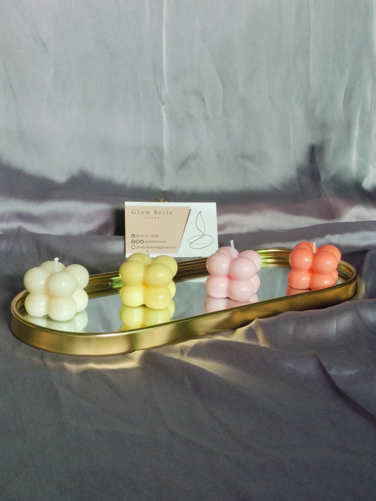 Mini bougie bubble cube miniature